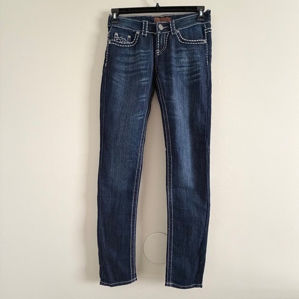 Free Culture Womens Size 3 Y2K Skinny Jeans Dark Wash Low Rise NWT